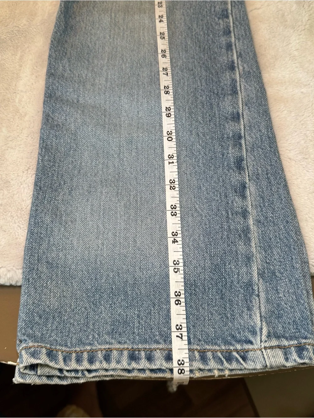 Vintage Express Y2K Low Rise Light Wash Flare Denim Jeans 100% Cotton Size 9/10S